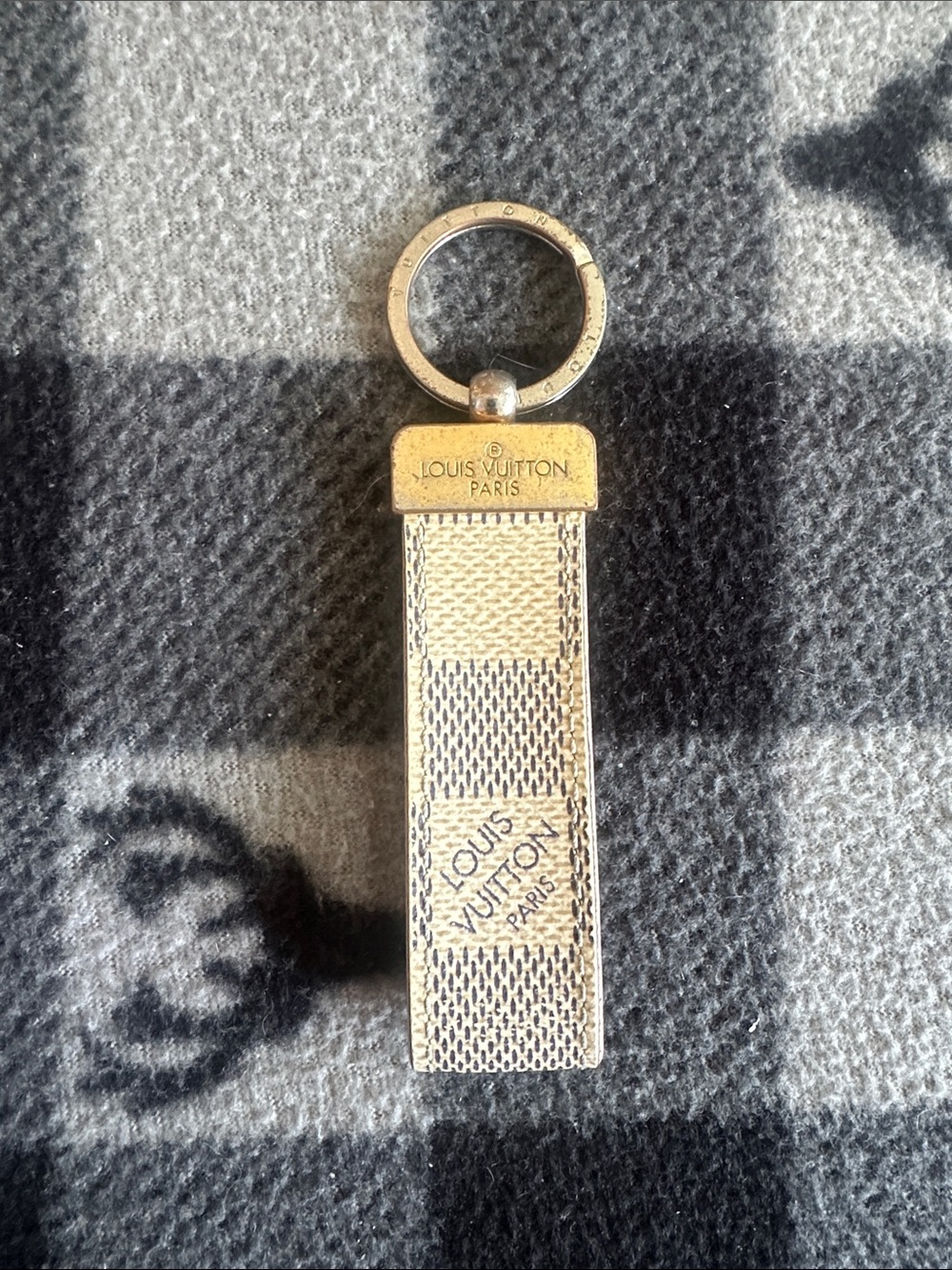 Louis Vuitton Gold-Tone Monogram Strap Keyring